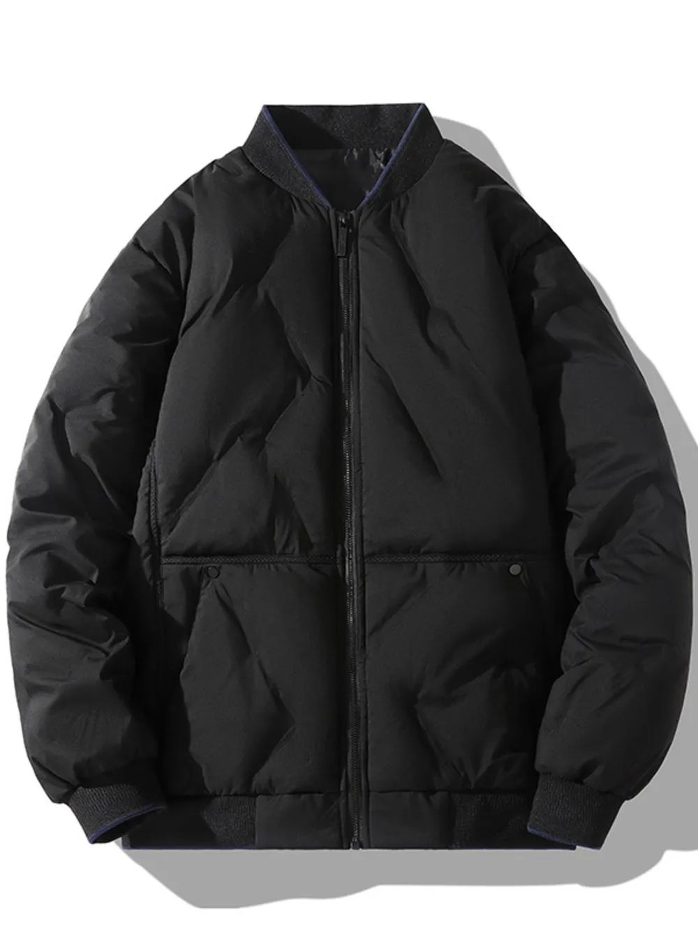 Men's Plus Size Quilted Zip Up Jacket