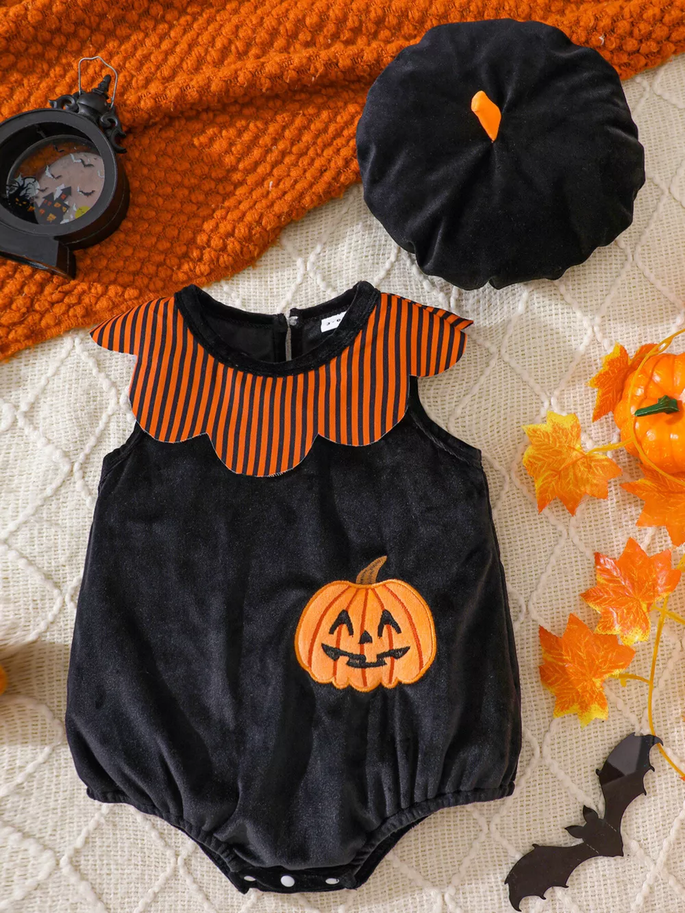 Children's Halloween Sleeveless Bodysuit and Hat Set