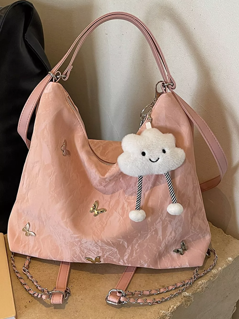 Butterfly Decor Cloud Charm Shoulder Bag, image 2
