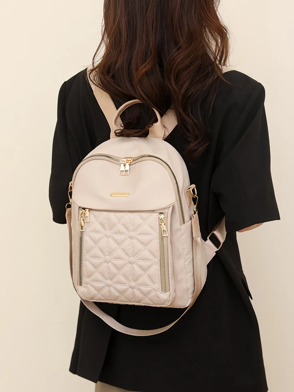 Quilted Oxford Cloth Backpack Bag, image 5