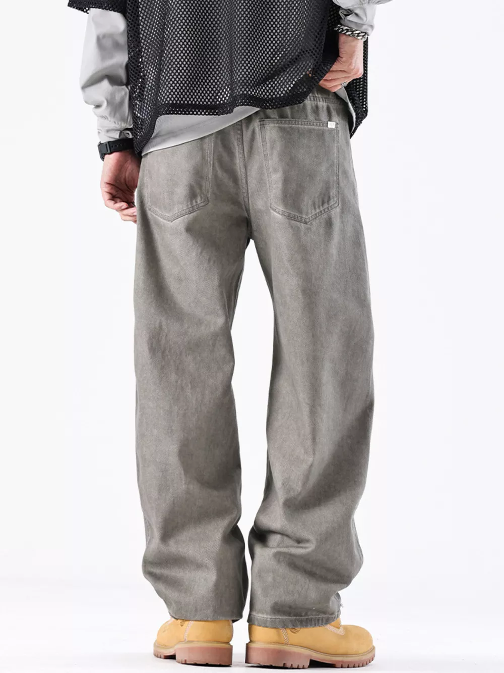 Men's Vintage Wash Wide Leg Jeans, image 4