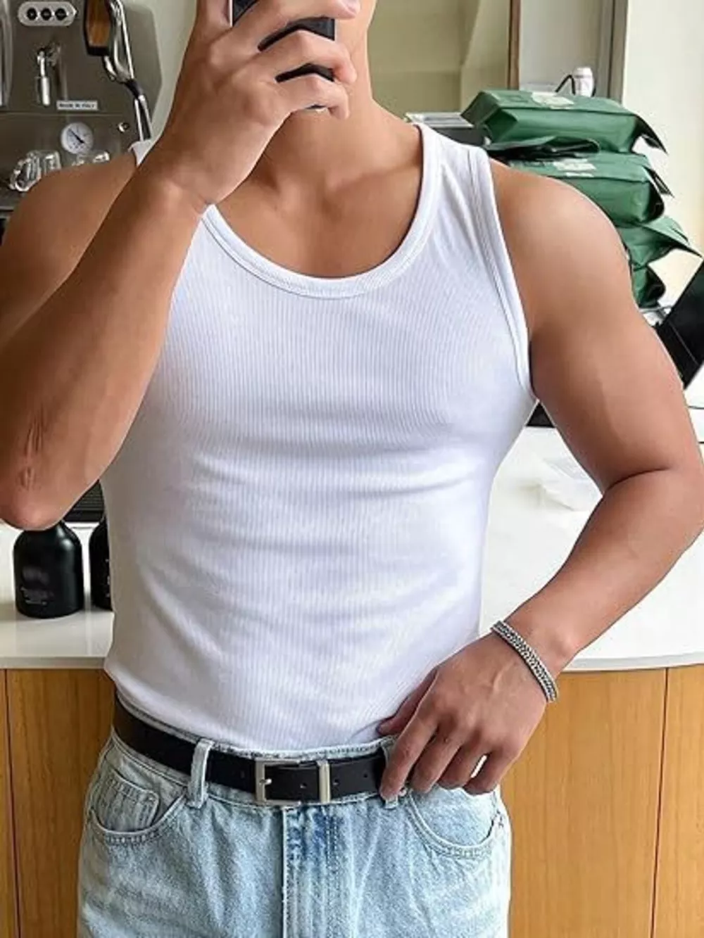 Men's Ribbed Round Neck Tank, image 4