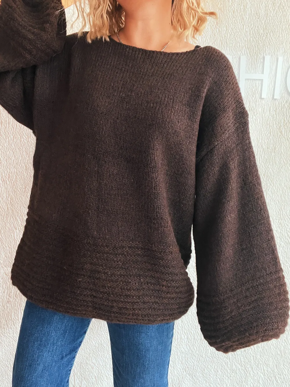 Relaxed Fit Round Neck Sweater, image 9