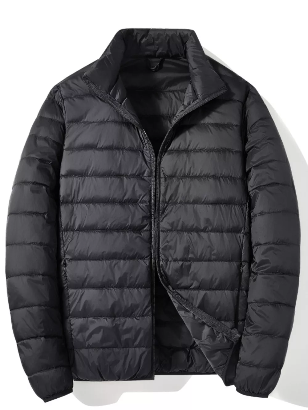 Men's Plus Size Lightweight Zip Up Puffer Jacket, image 3
