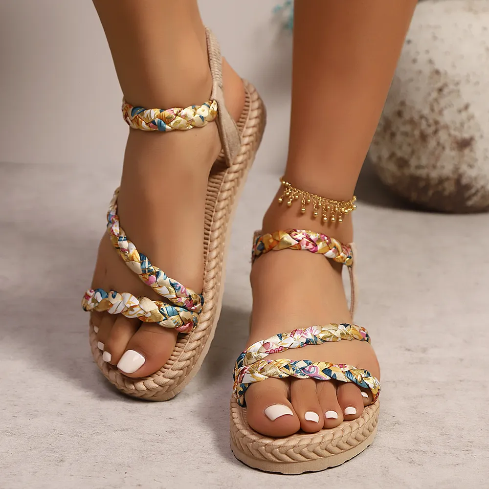 Floral Print Espadrille Platform Sandals, image 5