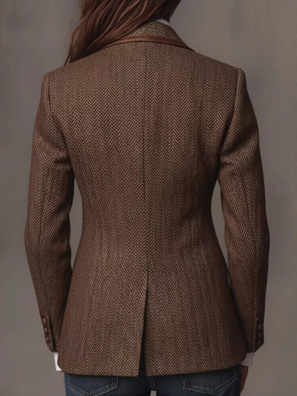 Full Size Lapel Collar Slim Fit Blazer Plus Size, image 4
