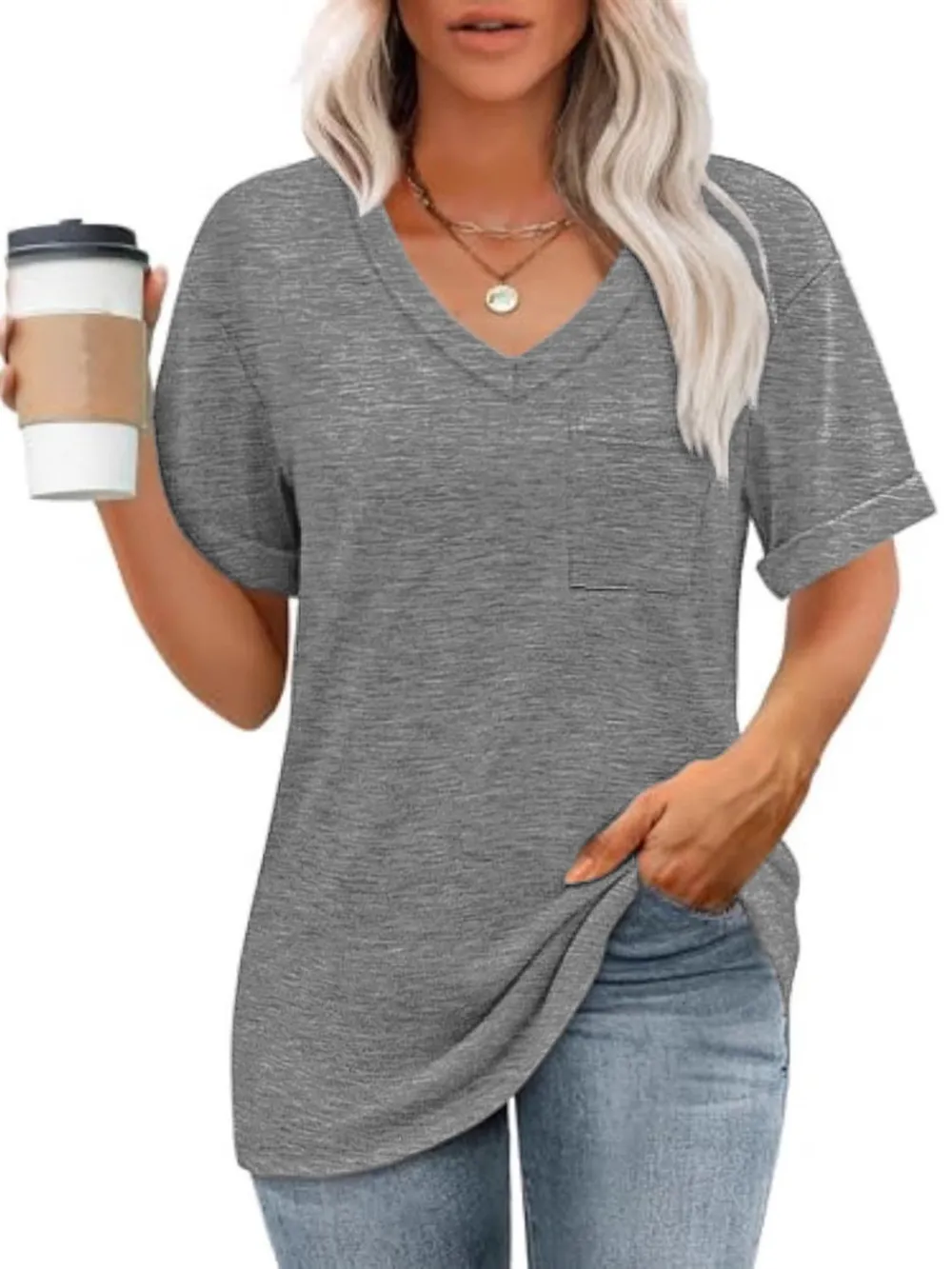 V-Neck Pocket T-Shirt, image 4