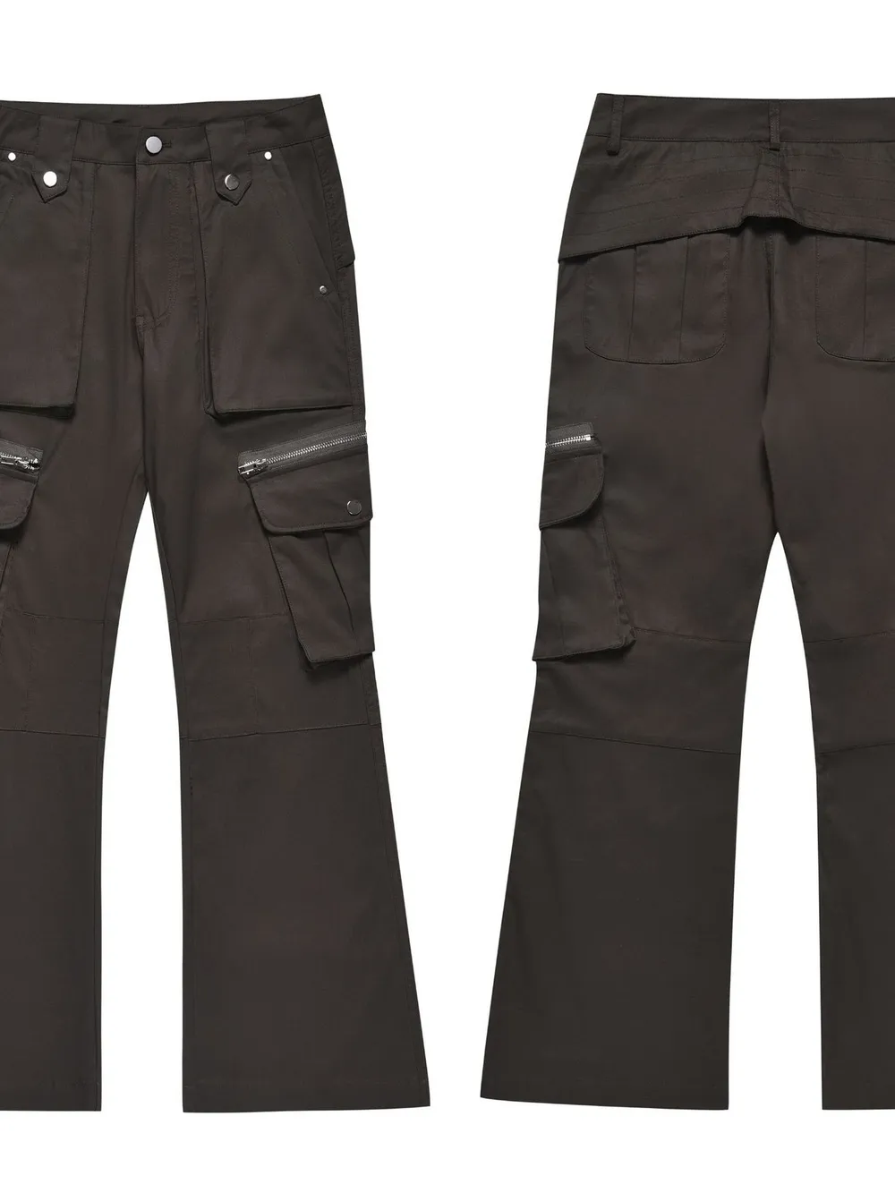 Men's Multi-Pocket Flared Cargo Pants, image 4