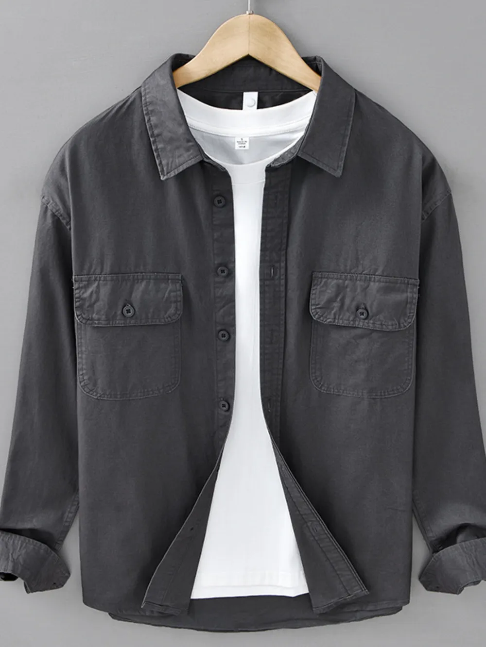 Men's Plus Size Button Up Long Sleeve Shirt, image 6