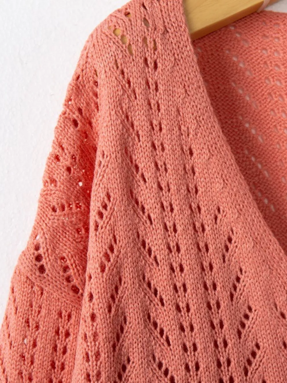 Openwork V-Neck Cardigan, image 10