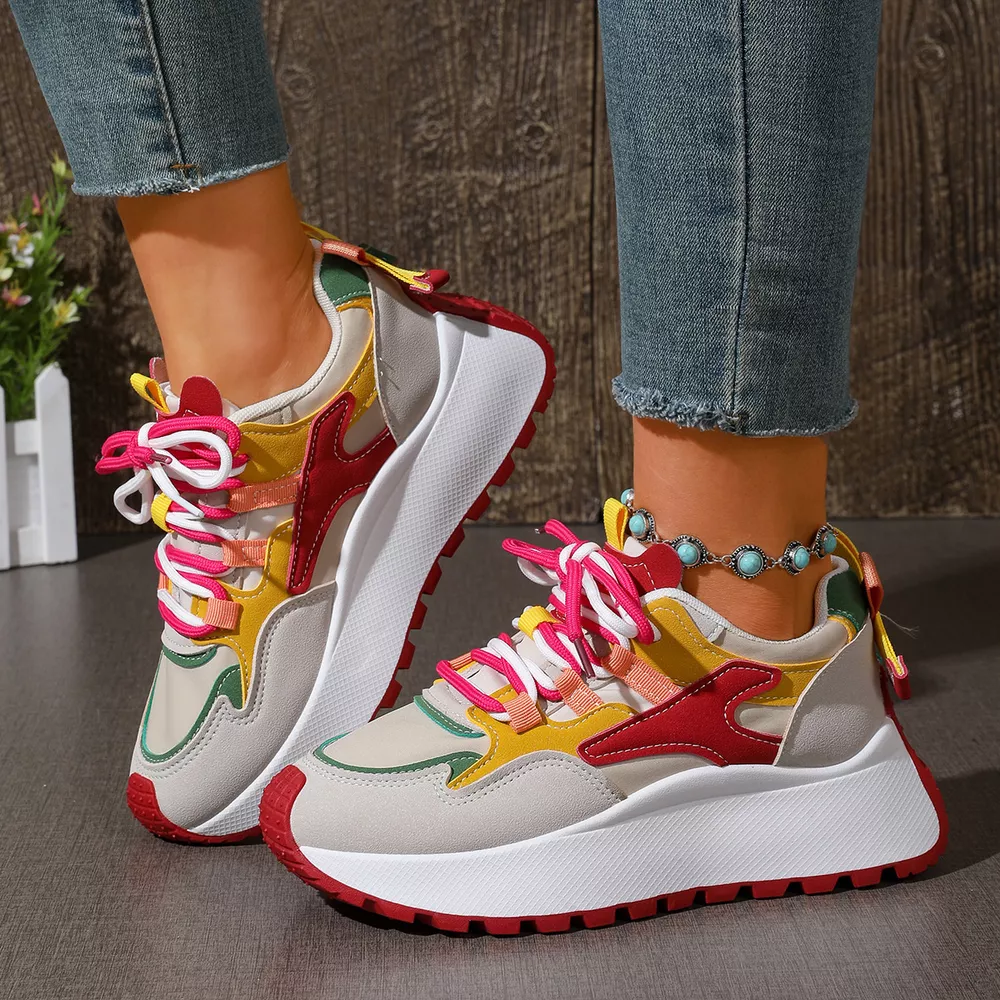Round Toe Lace Up Sneakers, image 4
