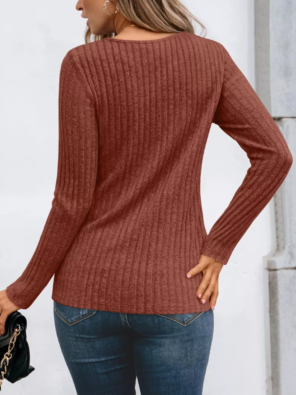 Ribbed Long Sleeve T-Shirt, image 25
