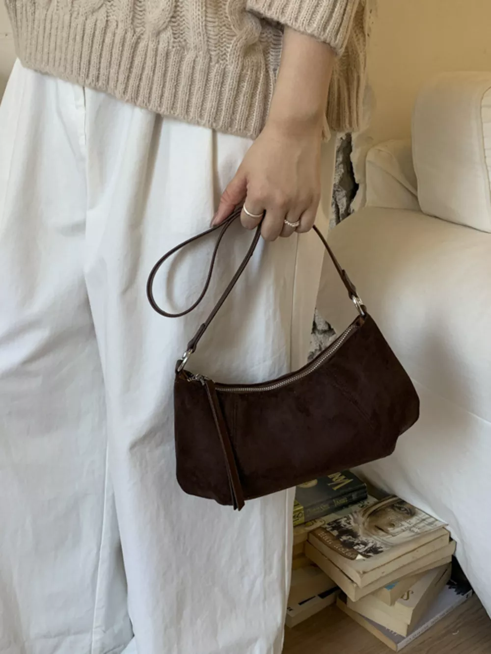 Vintage Suede Crossbody Bag, image 2