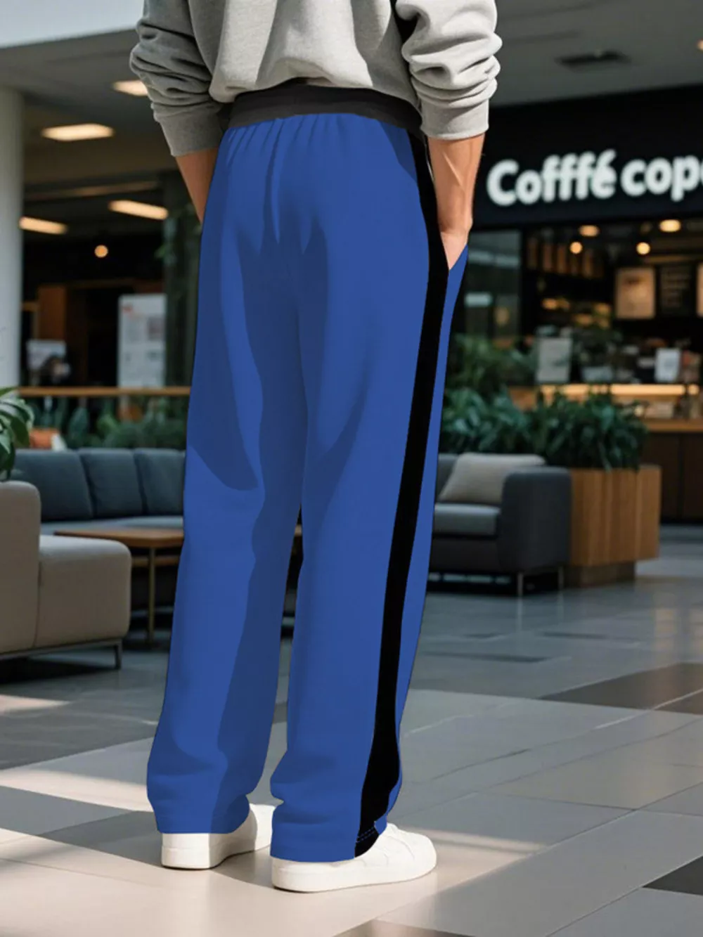 Men's Full Size Contrast Stripe Drawstring Sweatpants Plus Size, image 10