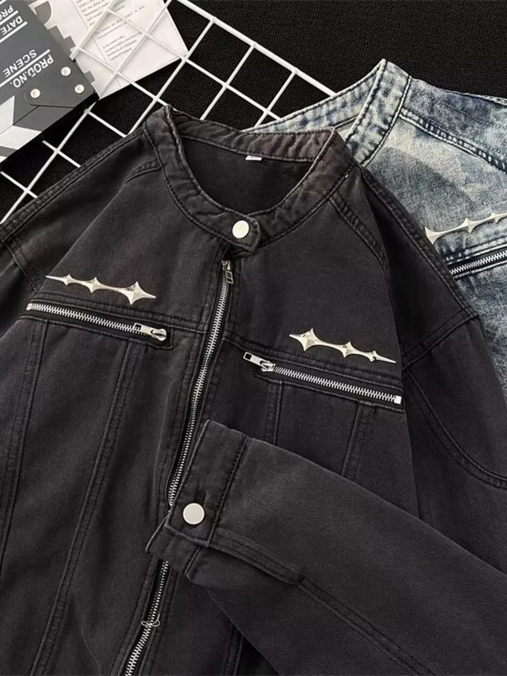 Men's Zip Up Denim Jacket, image 6