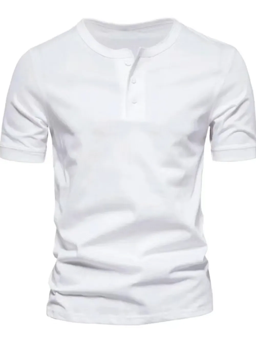 Men's Full Size Henley Style T-Shirt with Button Detail Plus Size, image 4
