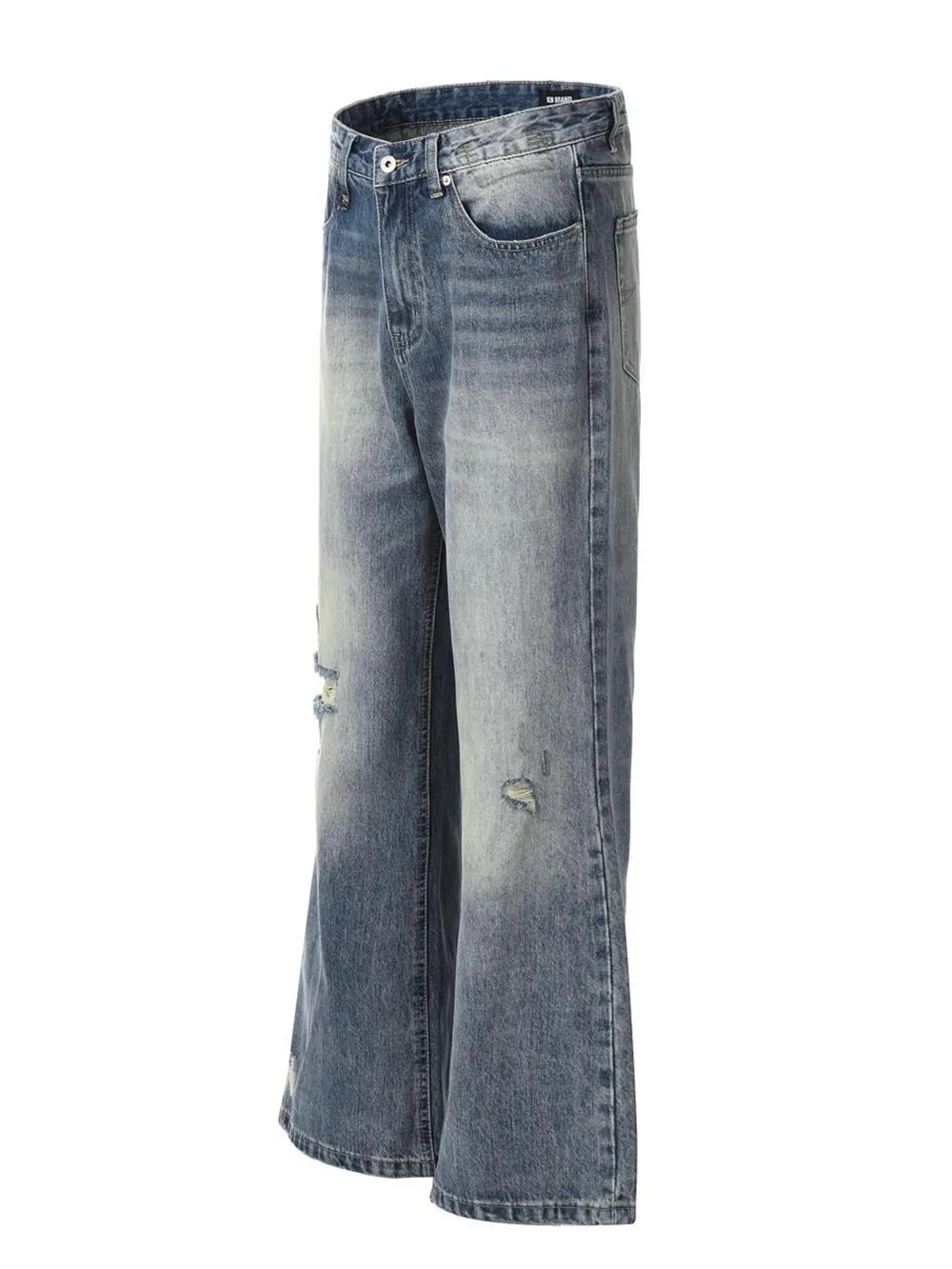 Men's Vintage Wash Distressed Jeans, image 2