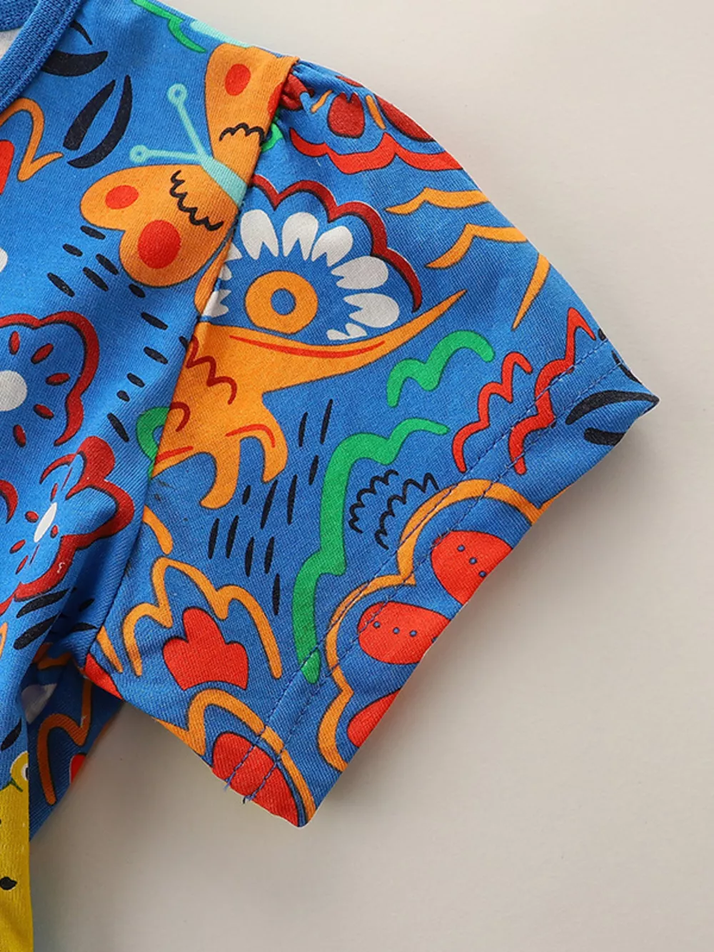 Children's Printed Round Neck Short Sleeve Dress, image 4