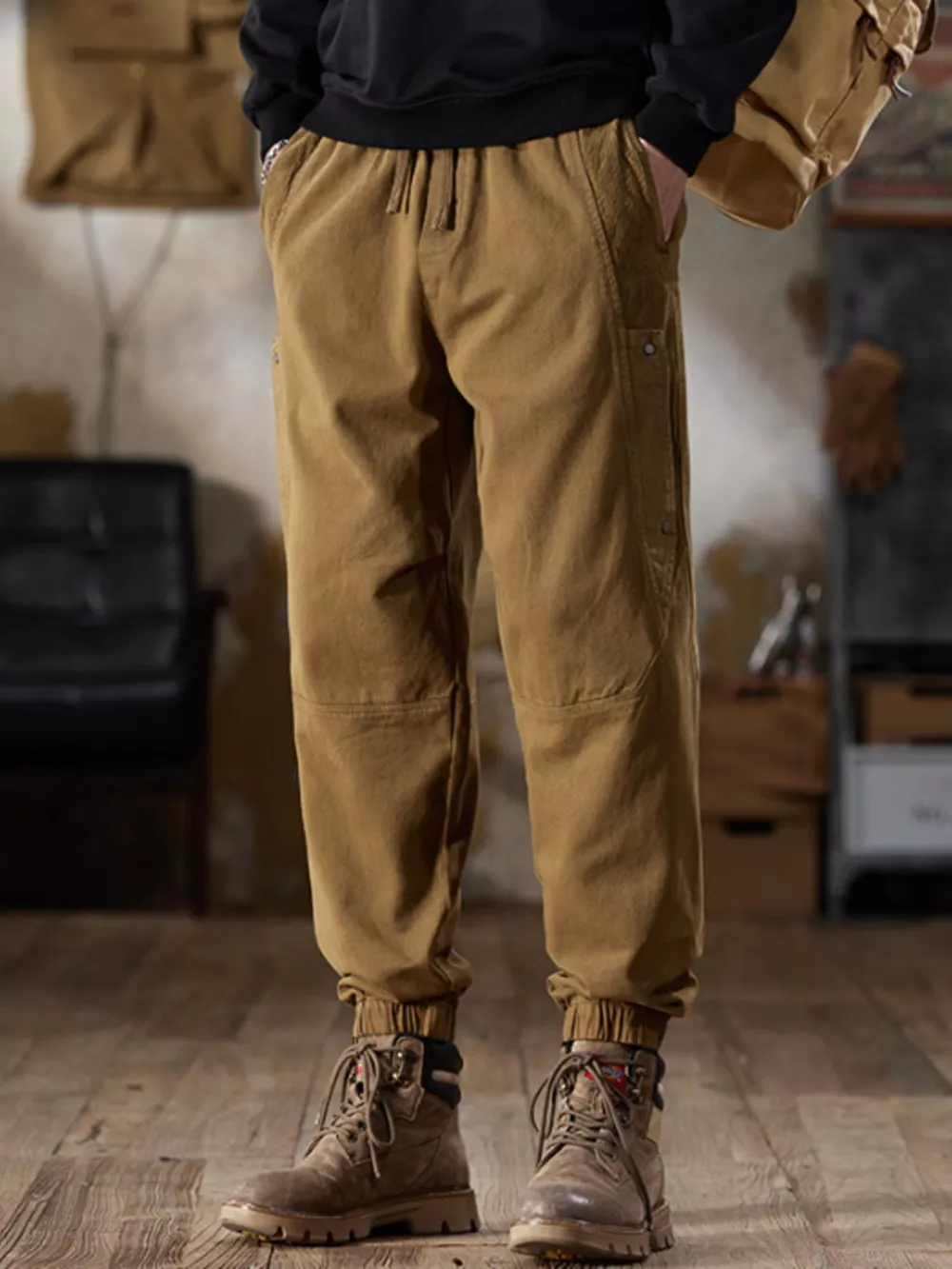Men's Full Size Casual Drawstring Cargo Joggers Plus Size, image 8