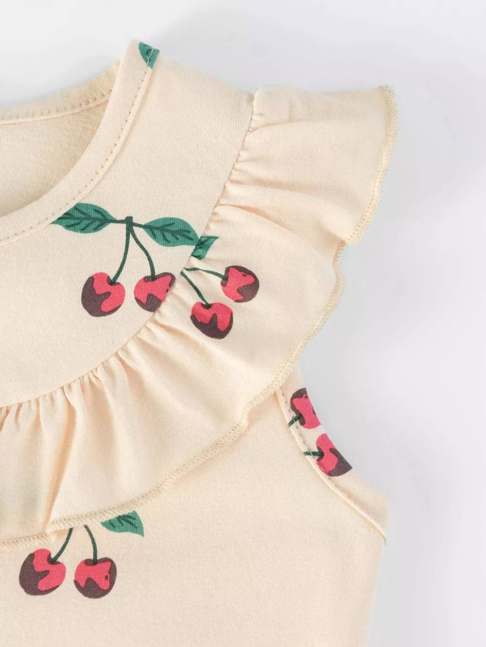 Children's Cherry Print Ruffle Neck Dress, image 5