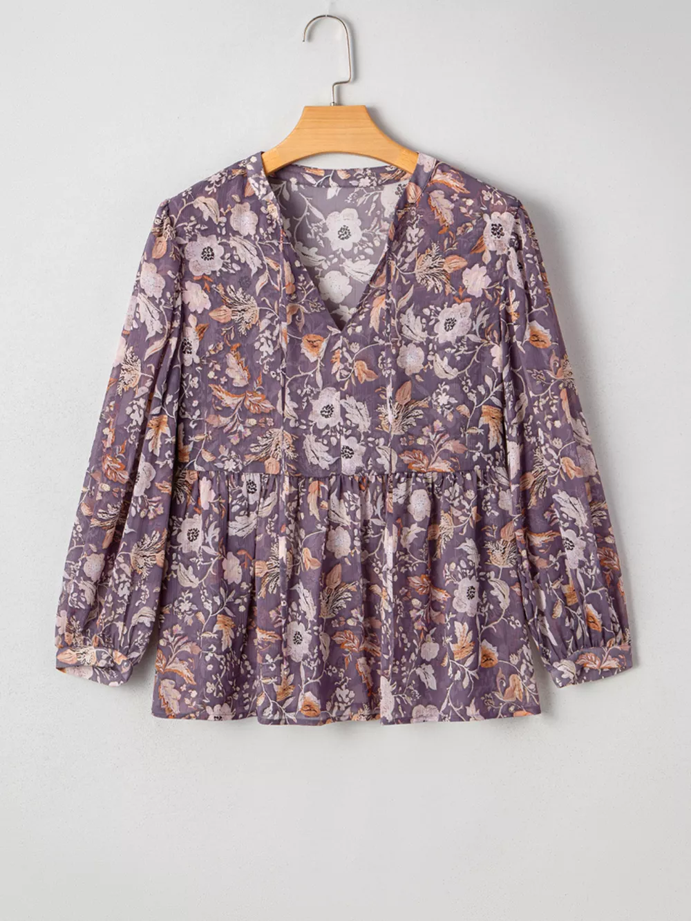 Floral Print Tie Neck Blouse, image 11