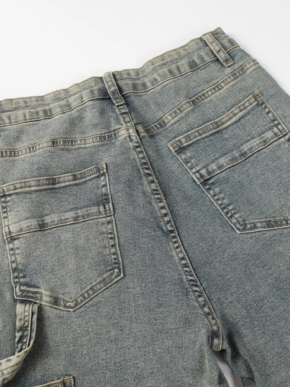 Men's High Waist Straight Leg Cargo Jeans, image 14