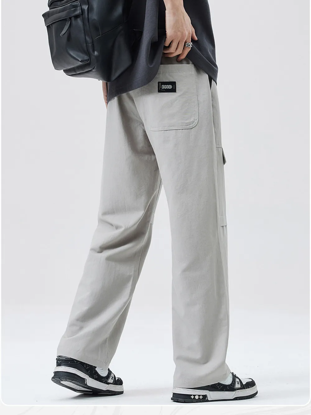 Men's Full Size Drawstring Wide Leg Cargo Pants Plus Size, image 6
