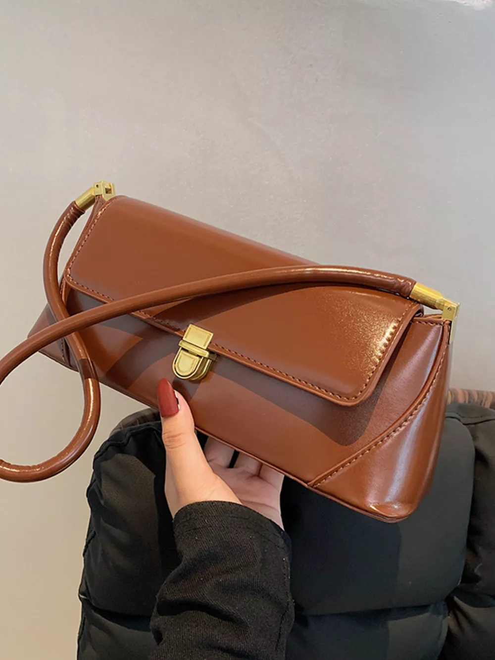 Leather Flap Shoulder Bag, image 4