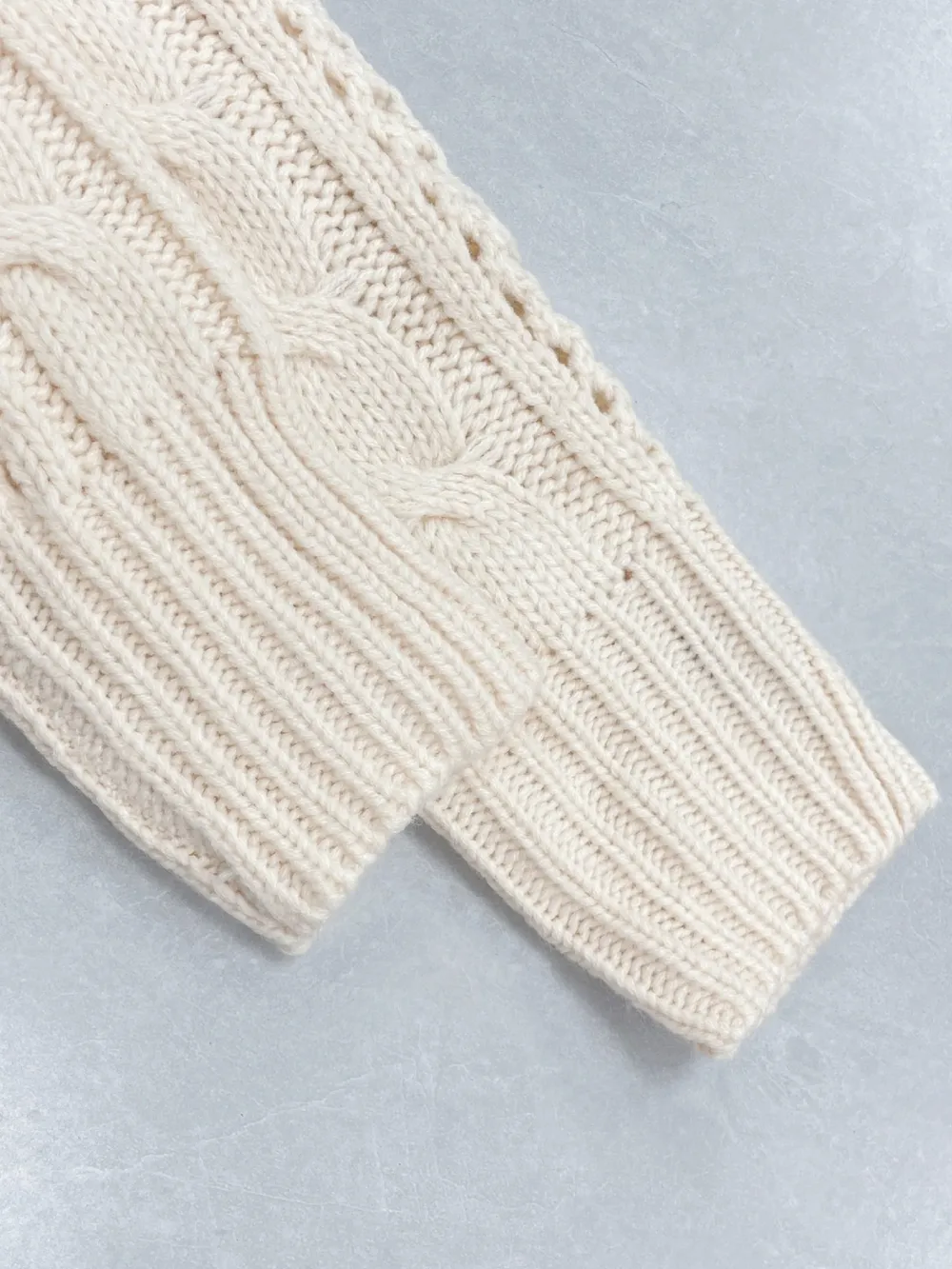 Cable Knit Belted Cardigan with Button Front, image 7