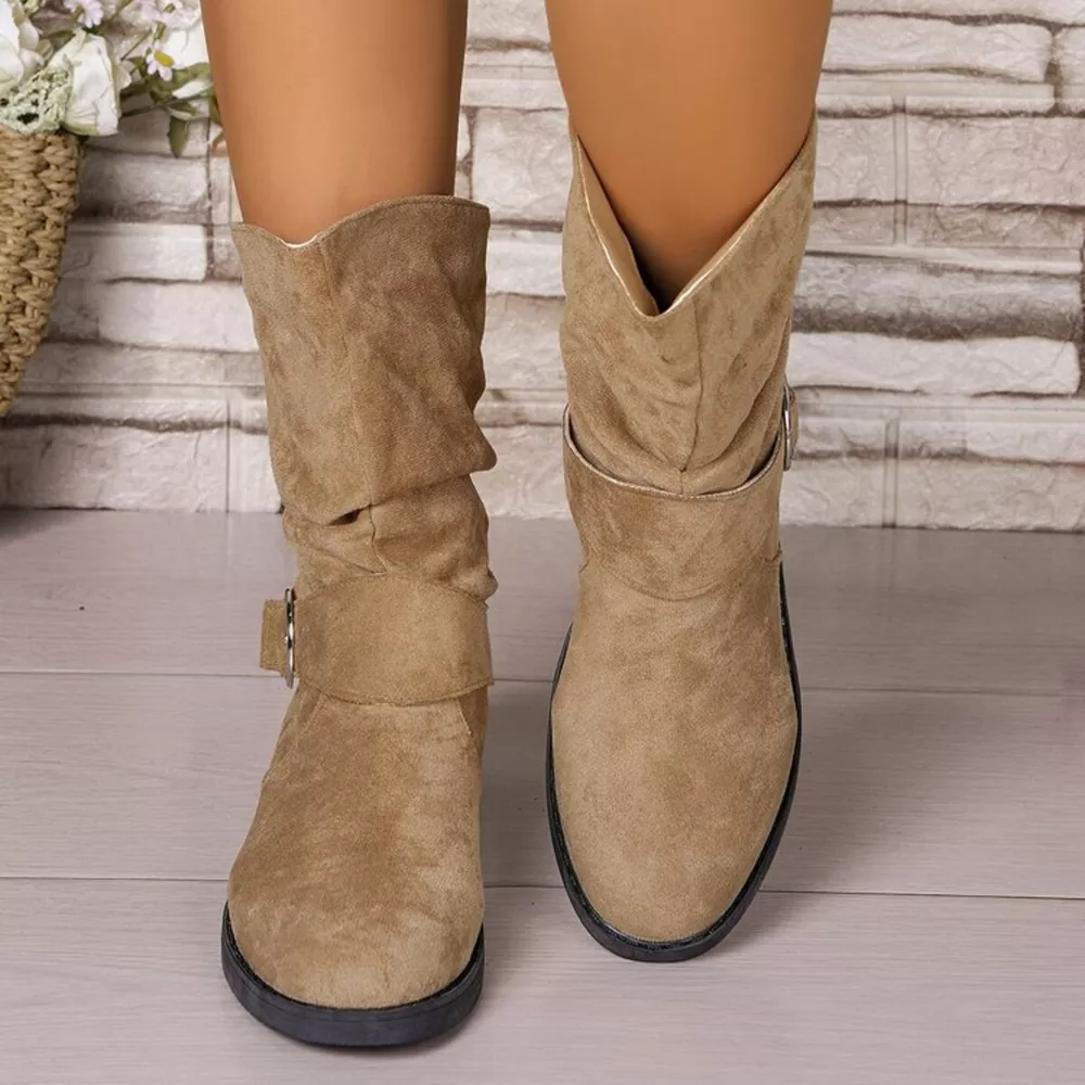 Round Toe Block Heels Boots, image 6