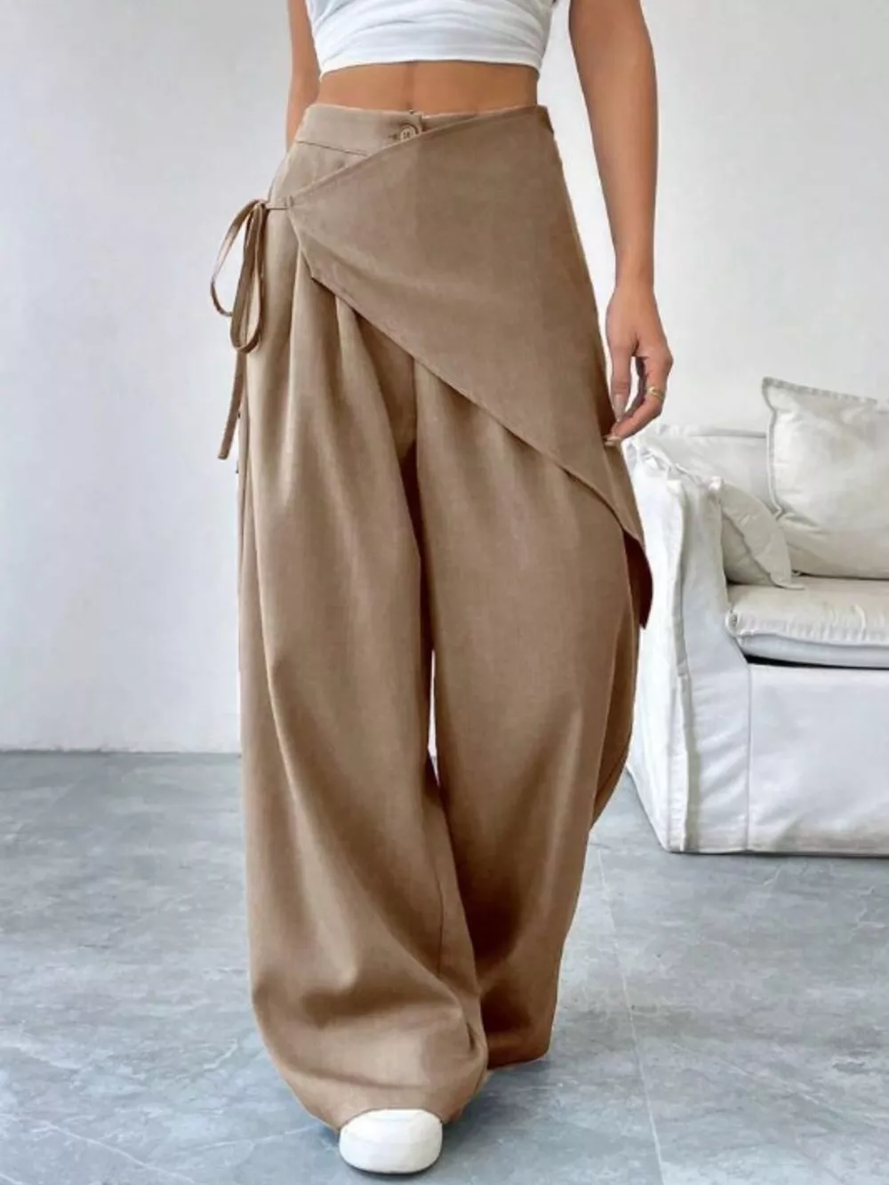 Wrap-Front Wide-Leg Pants, image 14