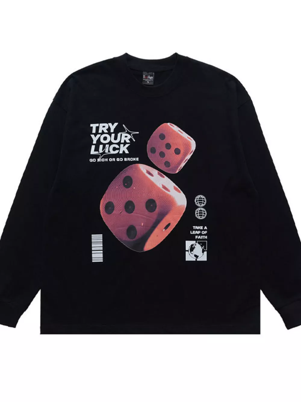 Men's Lucky Dice Graphic Long Sleeve T-Shirt