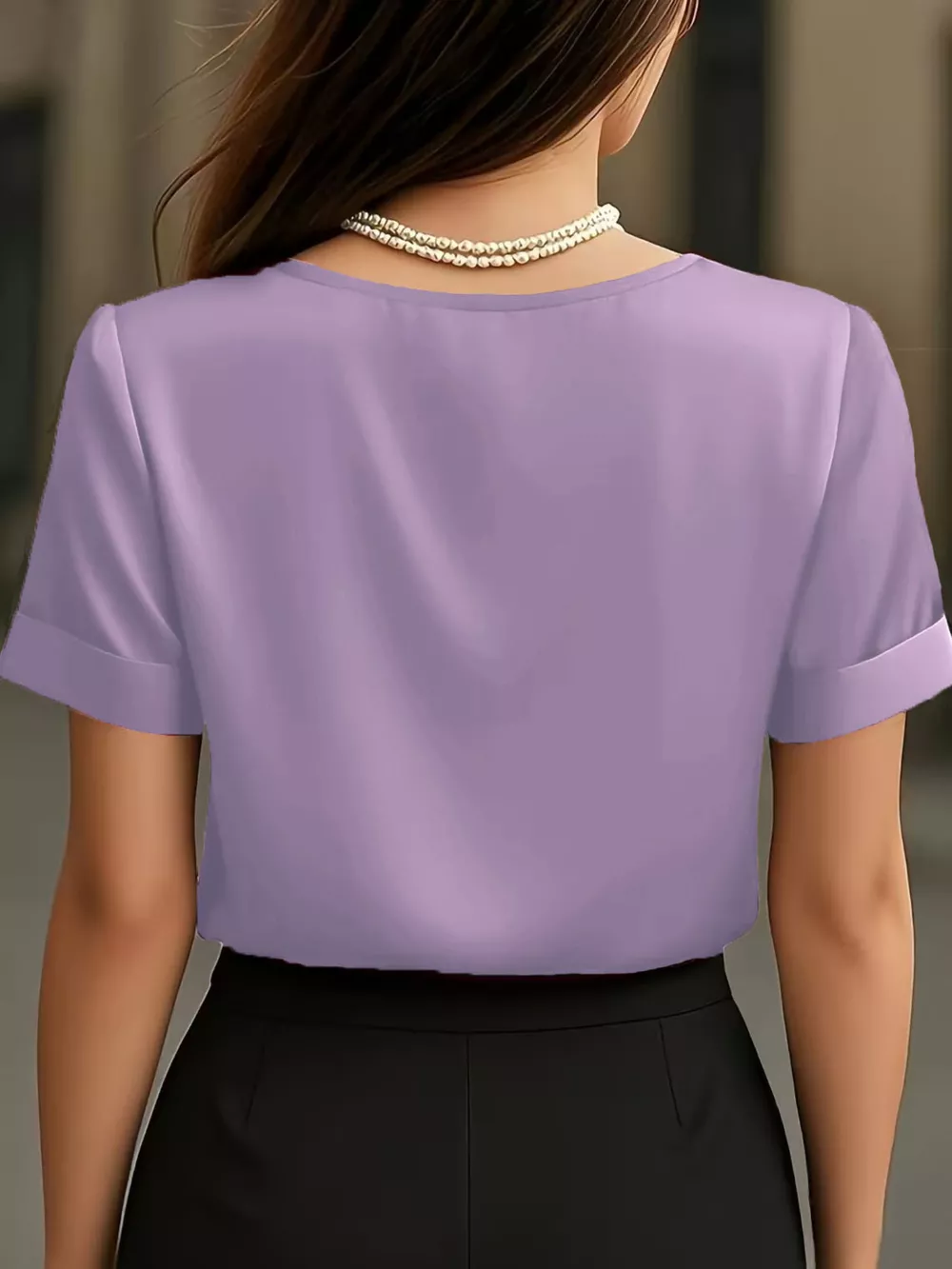 V-Neck Satin Blouse, image 10