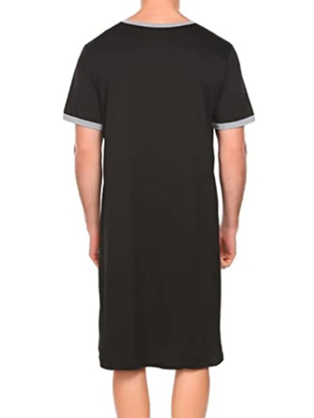 Men's Plus Size Contrast Trim Short Sleeve Loungewear, image 3