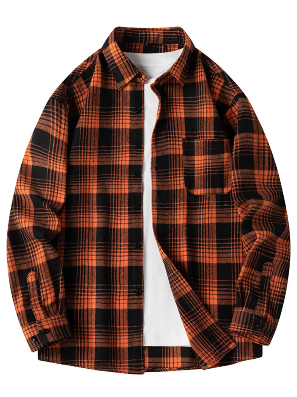 Men's Plus Size Plaid Long Sleeve Shirt, image 2