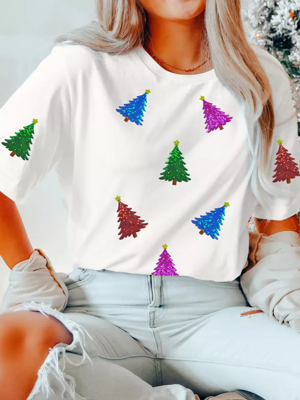 Christmas Tree Relaxed Fit T-Shirt, image 4