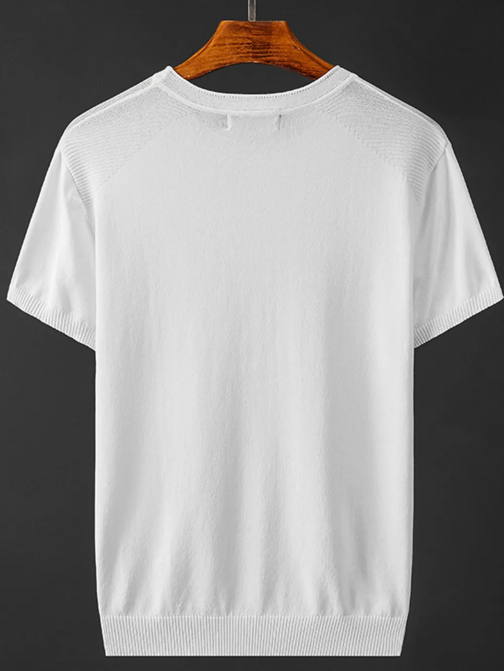 Men's Plus Size Diamond Pattern Knit T-Shirt, image 3