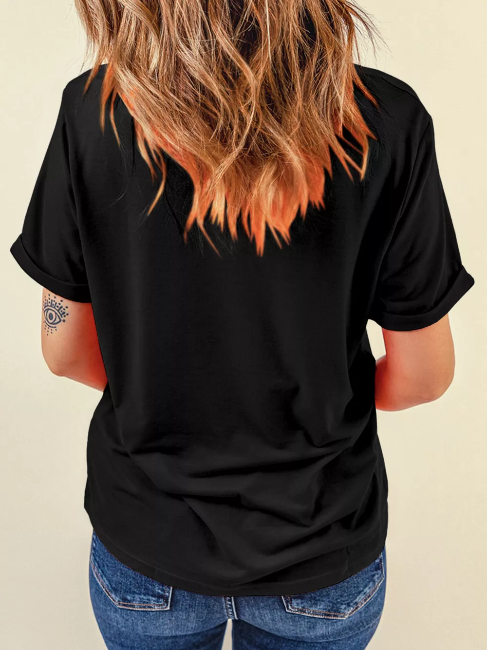 Halloween Ghost Bow Graphic Short Sleeve T-Shirt, image 4