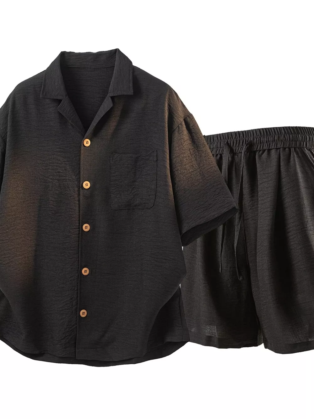 Men's Full Size Button Up Short Sleeve Shirt and Shorts Plus Size, image 3