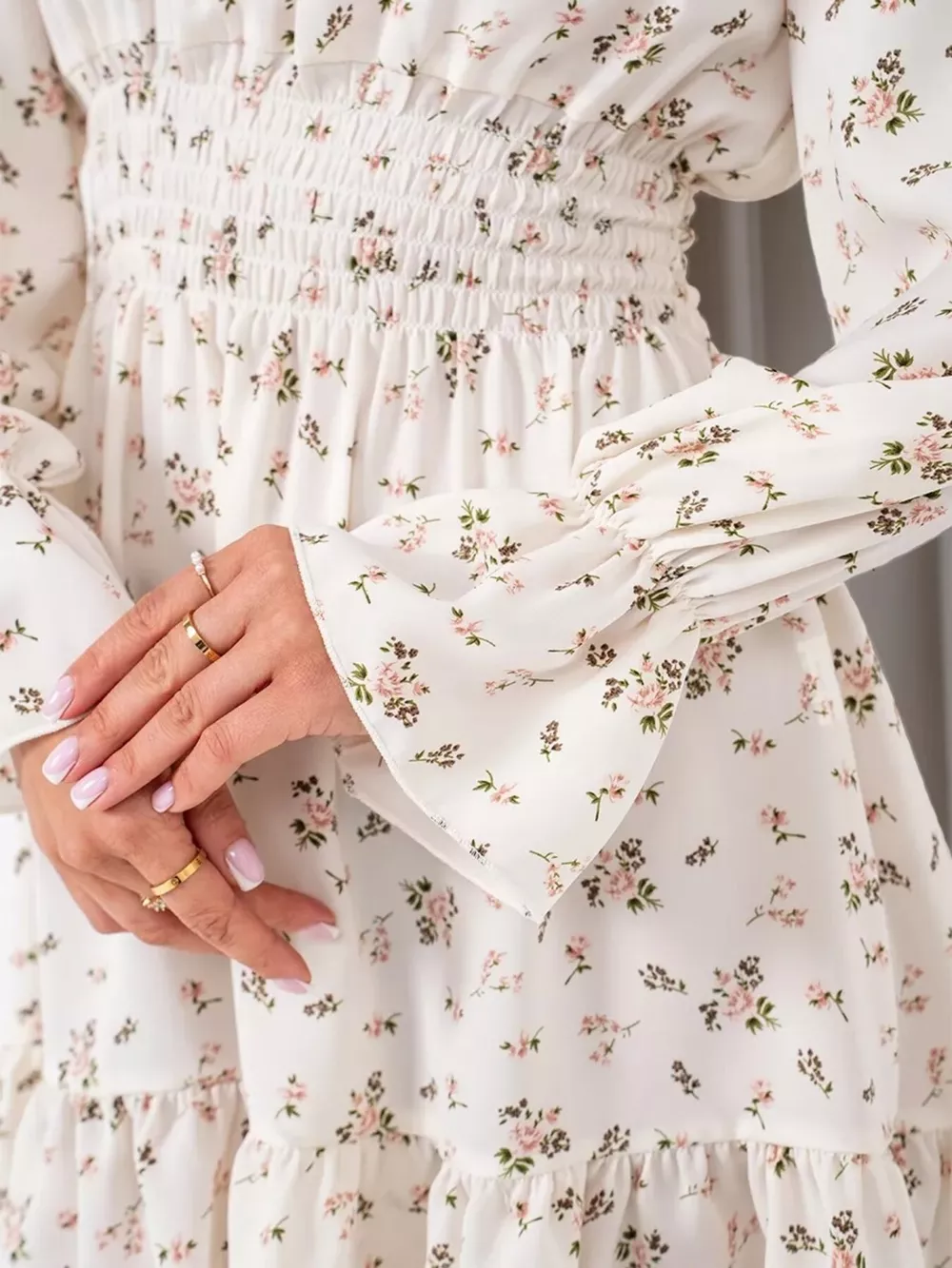 Off-Shoulder Floral Print Ruffle Dress, image 6