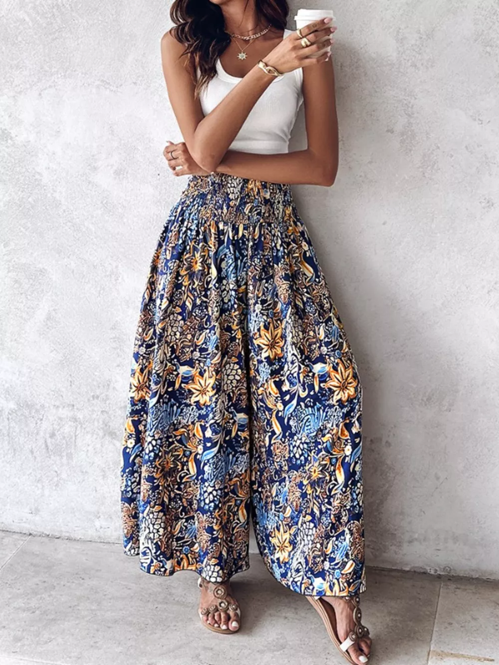 Printed Wide-Leg Pants, image 10