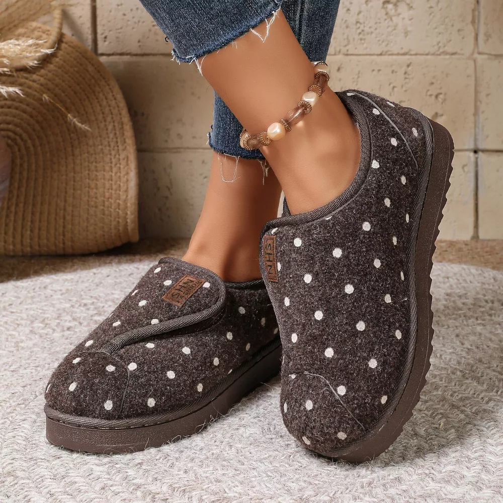 Polka Dot Round Toe Slip-Ons, image 4