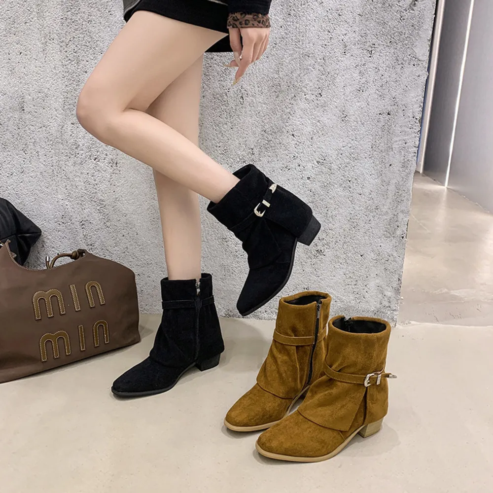 Point Toe Block Heels Boots, image 2