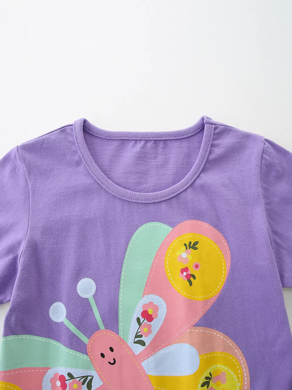 Children's Butterfly Graphic Tee & Fruit Print Shorts Set, image 3