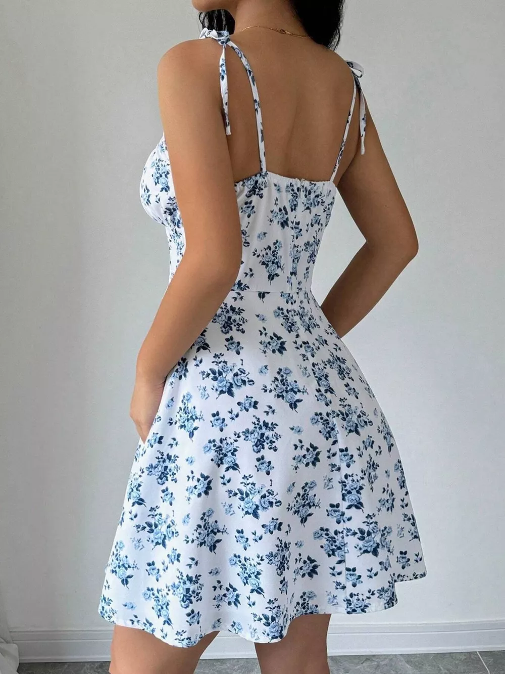 Floral Print Spaghetti Strap A-Line Mini Dress, image 6