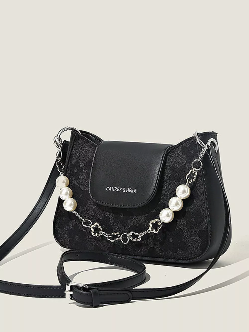 Pearl Chain Decor Shoulder Bag, image 7