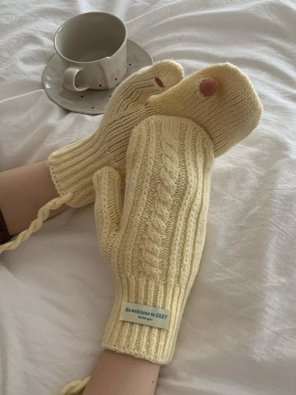 Cable Knit Warm Mittens Gloves, image 5