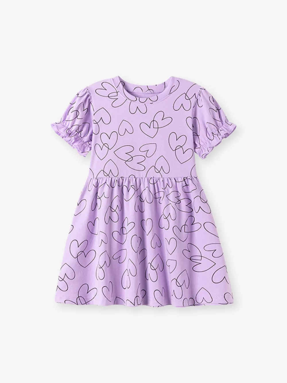 Children's Heart Print Ruffle Sleeve Casual Dress, image 5