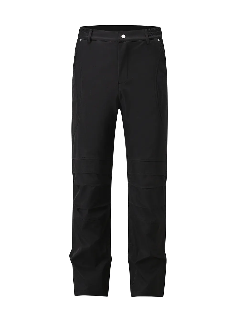 Men's Slim Straight Pants with Ruched Detail