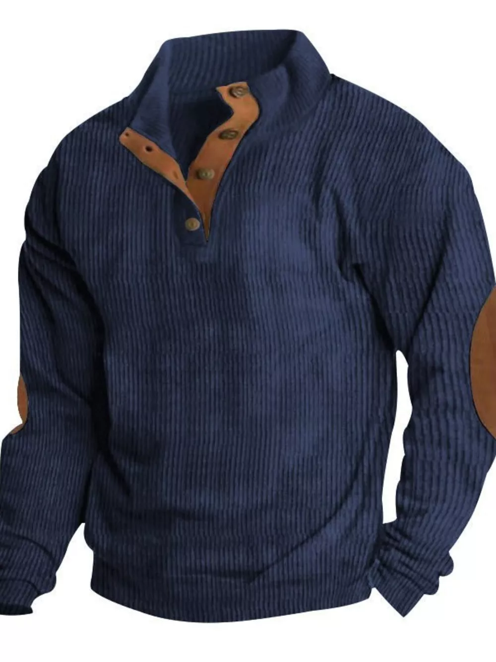 Men's Full Size Button Detail Long Sleeve Sweatshirt Plus Size, image 10
